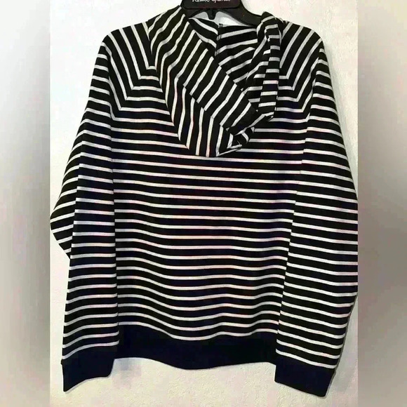 Lauren Ralph Lauren Navy & White Stripe Pullover Snap Neck Hoodie XXL - Picture 5 of 9